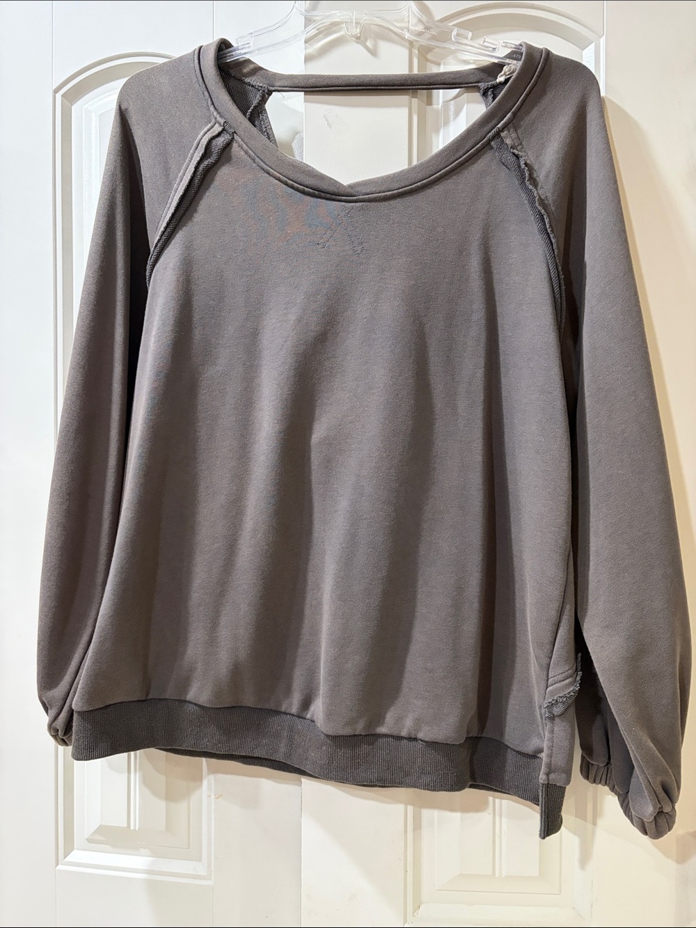 Women's Gray Pullover Sweatshirt - Casual Long Sleeve Top. From boutique.